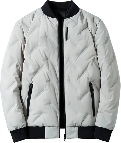 Vista 5 de Abrigo acolchado de diamante para hombre, abrigo ligero para otoño e invierno