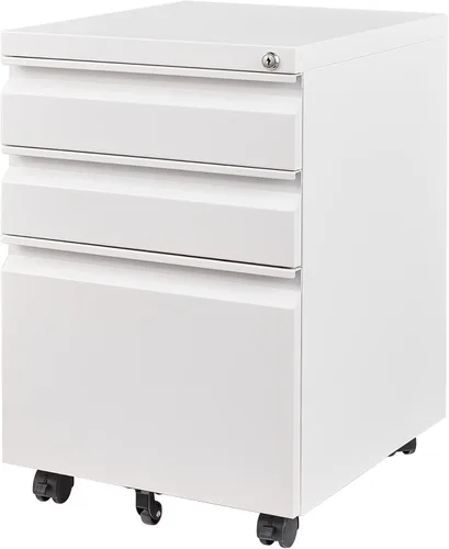 Vista 21 de Archivador de 2 cajones con cerradura, archivadores metálicos para oficina en casa, gabinete pequeño vertical negro para oficina en casa, archivador