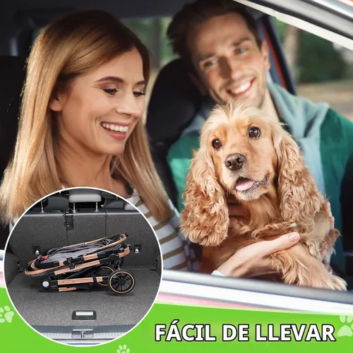 Vista 5 de [Usado] Cochecito para perros de 45 libras de peso máximo – Cochecito de mascotas 3 en 1 con cesta de almacenamiento desmontable, 4 ruedas de goma
