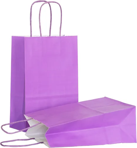 Vista 57 de AZOWA Bolsas de regalo mini de papel kraft con asas (Azul claro, 4x2.4x6, 25 piezas) Blue Color, Kraft Paper, Mini Size, 25 Pieces, Party Bags