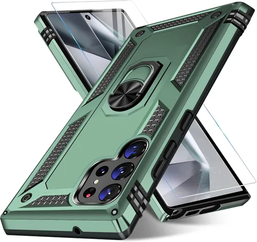 Vista 90 de Funda para Samsung Galaxy S21 5G resistente con protector de pantalla integrado, armadura dura, funda anticaída militar para Samsung S21 5G 6.2 2021