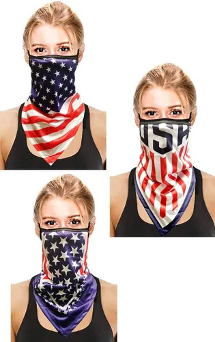 Vista 3 de CCFW Face Bandana Ear Loops Elegante Hombres Mujeres Polainas de Cuello para Polvo Viento Moto