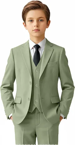 Vista 12 de Trajes para niños para portador de anillos de boda formal, traje de Negro (corbata)