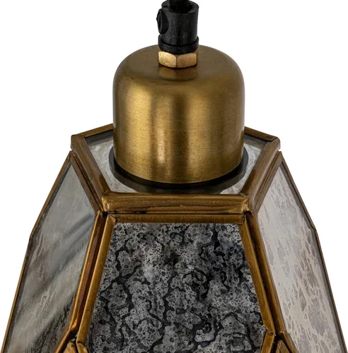 Vista 4 de Creative Co-Op Colgante de cristal de mercurio espejo antiguo con diseño de marco de diamante dorado