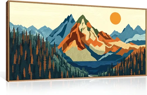 Vista 203 de FWIEXA Juego de Arte de Lienzo Bohemio Enmarcado para Pared, Cuadros Botánicos Verde Salvia Decoración de Pared, Impresiones de Arte de Plantas
