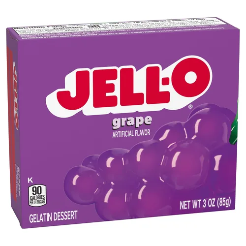 Vista 9 de Jell-O Mezcla de postre de gelatina de uva, caja de 3 onzas