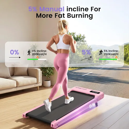 Vista 4 de ANCHEER Caminadora para caminar con inclinación – Cinta de correr para debajo del escritorio con placa de masaje por vibración, 2.5 HP compactas