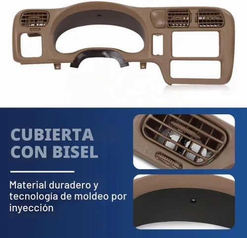 Vista 4 de PIT66 Bisel del Tablero de Instrumentos Cluster Bisel del Tablero Trim, Compatible con Chevy Blazer S10 GMC Jimmy Sonoma 1998 1999 2000 2001 2002