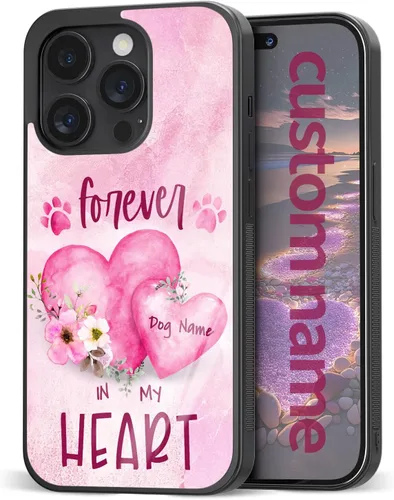 Vista 12 de Fundas personalizadas para teléfonos con nombre de perros y mascotas, Negro