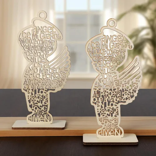 Vista 4 de Centros de mesa de bautismo de madera para mesa, centros de mesa para bautizo bodas, decoraciones de comunión Mi Primera, decoraciones de bautismo