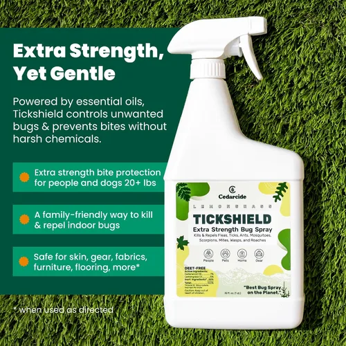 Vista 5 de Cedarcide Protector de garrapatas extra fuerte Spray repelente de mosquitos y aceite de cedro Deep Woods para personas, mascotas e interiores