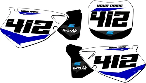 Vista 9 de 1993-1995 YZ 125 SG64 Custom MX Number Plates Senge Graphics Kit Compatible con Yamaha