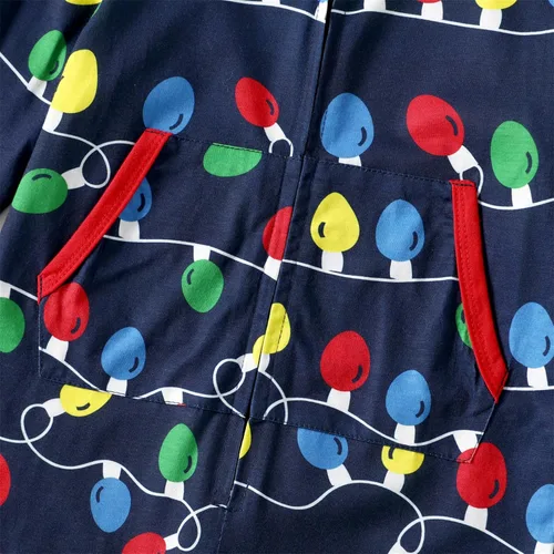 Vista 4 de PATPAT Pijamas de Navidad para la familia, estampado de árbol de Navidad, reno, oso polar, manga larga, cremallera, pijamas, regalos