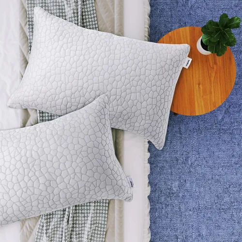 Vista 5 de Cool Gel Almohada refrescante para personas que duermen con calor, almohadas de espuma viscoelástica trituradas de tamaño estándar para dormir