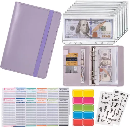 Vista 18 de NICOOTH Carpeta de Presupuesto con Sobres de Efectivo A6 Carpeta para Ahorrar Dinero con Sobres con Cremallera (A6 Verde)