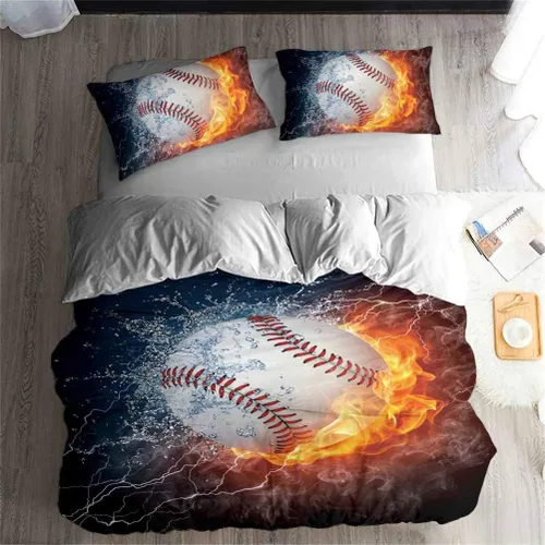 Vista 7 de LanS Precise Baseball Sport Series - Juego de funda de edredón y funda de almohada, juego de 3/4 piezas