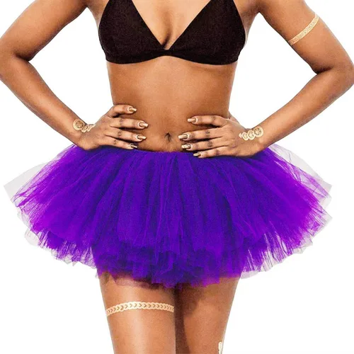 Vista 34 de REETAN Falda tutú de ballet de 6 capas de tul corto tutús para mujer