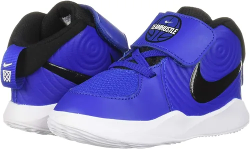 Vista 7 de Nike Tenis de baloncesto unisex Team Hustle D 9 para niños pequeños NegroPlateado metálico
