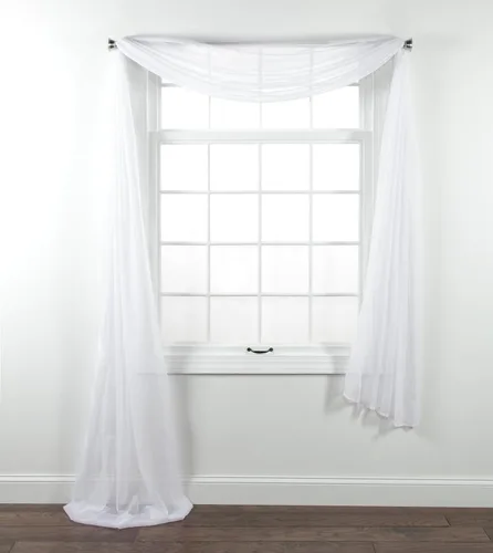 Vista 55 de Stylemaster Elegance Cenefa recta de gasa transparente, 60 x 14 pulgadas, color dorado