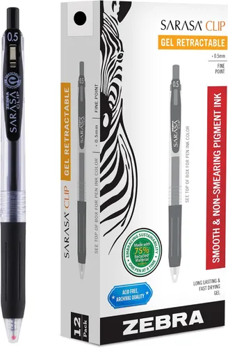 Vista 10 de Zebra Pen Sarasa Clip Decoshine - Bolígrafo de gel retráctil, punta fina de 0.020 in, colores metálicos surtidos, funciona bien en papel oscuro