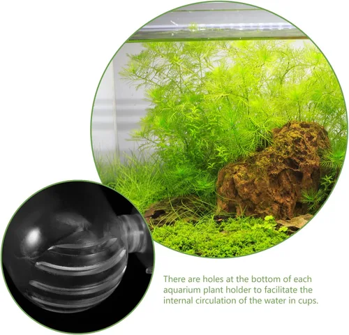 Vista 9 de Ipetboom 4 piezas de macetas colgantes para acuario con gusanos rojos, tazas para plantas acuáticas, soporte para camarones acuáticos, decoración