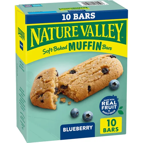 Vista 11 de Nature Valley Barras de magdalenas horneadas suaves, chispas de chocolate, barras de aperitivos, 10 barras, 12.4 onzas 8g Whole Grain per Serving