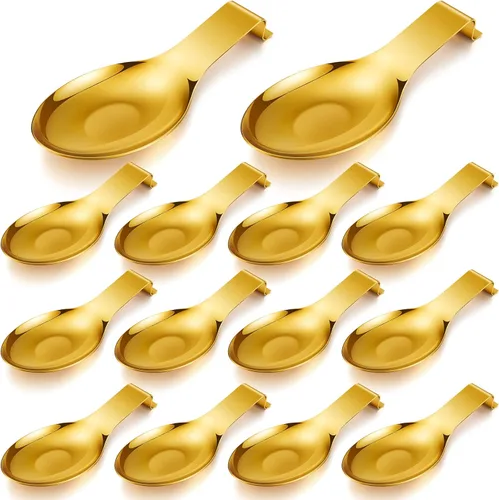 Vista 13 de Nuanchu 6 piezas de acero inoxidable soporte para cucharas y espátulas para estufa, mango para cucharón, soporte para cucharas para encimera Negro