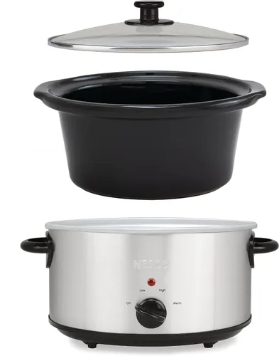 Vista 5 de NESCO SC-4-25, olla de cocción lenta, 4 cuartos de galón, plata