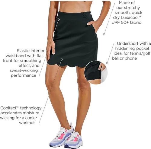 Vista 6 de Coolibar FPS 50+ Valorus Performance - Falda protectora solar para mujer