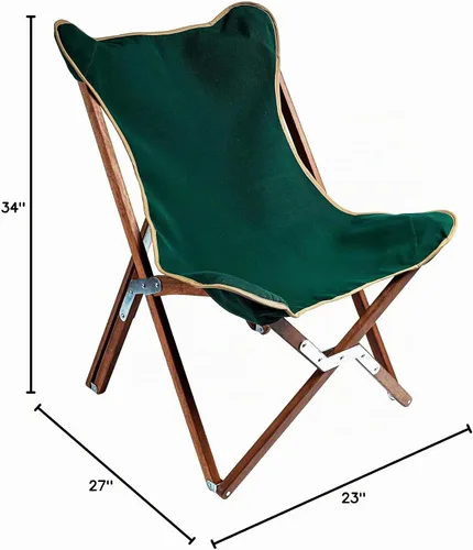 Vista 3 de BYER OF MAINE Silla de mariposa Pangean, silla de madera dura fácil de Verde bosque