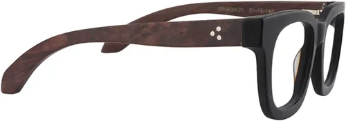Vista 8 de Zeelool Retro Grueso Rectángulo Madera Brazo Gafas Marco para Hombres Sin Prescripción Lente Transparente Sam FP0432, Fp0432-01 Negro