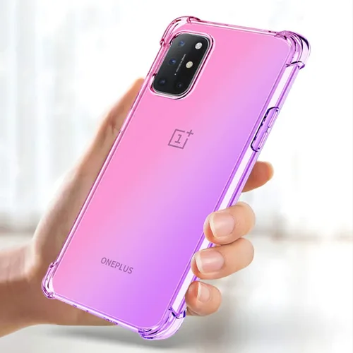 Vista 5 de OnePlus 8T Case (2020), OnePlus 8T 5G Linda funda para niñas y mujeres, degradado, delgada, antiarañazos, TPU suave, funda protectora a prueba