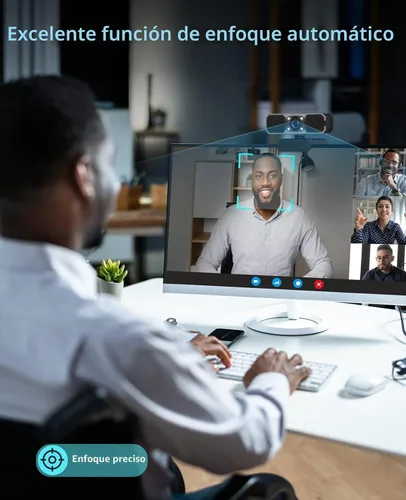 Vista 5 de NBPOWER Cámara web de transmisión 1080P 60FPS con micrófono y luz RGB de relleno, enfoque automático, funciona con computadora portátil/computadora