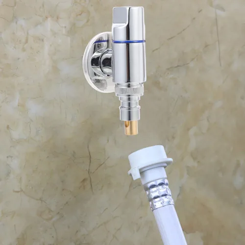 Vista 8 de 2 válvulas de cierre de acero inoxidable para lavadora, válvulas de parada de ángulo de 1/2 pulgada con chapado de espejo para uso doméstico, mini