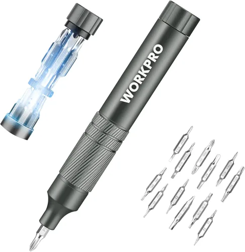 Vista 9 de WORKPRO - Juego de destornilladores multifuncional 24 en 1, mini juego de destornilladores magnéticos, destornilladores manuales con forma de lápiz
