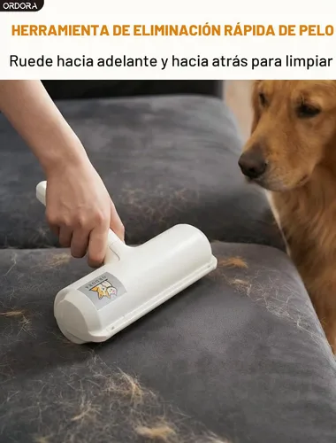 Vista 2 de Ordora Herramienta de eliminación de pelo de mascotas: rodillo de pelusa reutilizable para pelo de mascotas, removedor portátil de pelo de mascotas