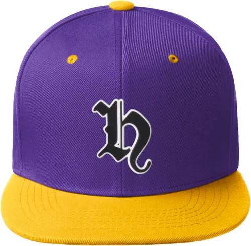Vista 145 de Daxton Gorra clásica con visera de billete plano con letras del alfabeto inglés antiguo de la A a la Z