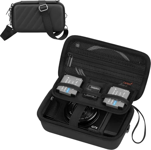 Vista 8 de Canboc Camera Case for Canon PowerShot G7 X Mark III/ G7X Mark II, Black Negro