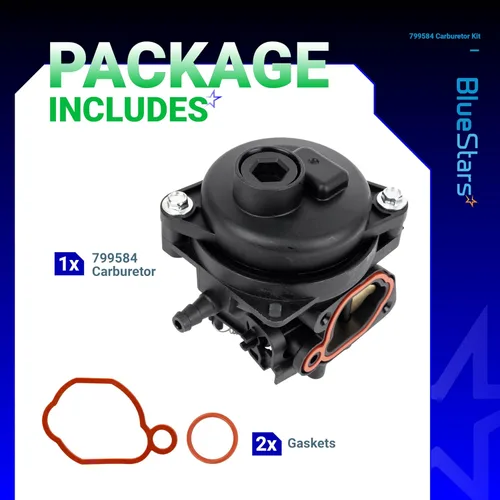 Vista 3 de BlueStars 799584 592361 Carburador - Compatible con motores de 140cc Husqvarna LC121P Troy-Bilt TB110 TB200 B110 cortacésped - Reemplaza 594058