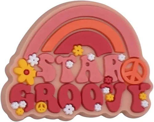 Vista 6 de 15 dijes de zapatos hippie, dijes estéticos bohemios para zapatos, decoraciones retro hippy para zapatos de cumpleaños, decoraciones lindas, regalo