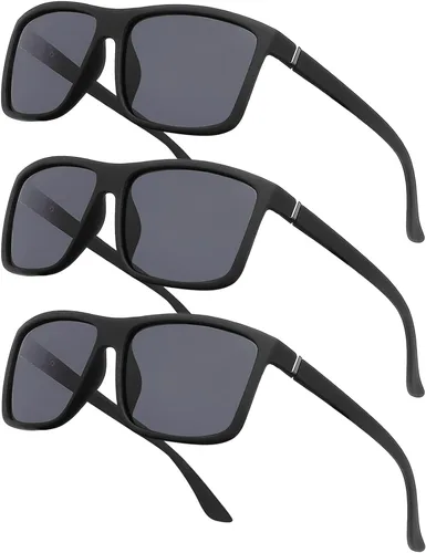 Vista 20 de Gafas de sol polarizadas deportivas para hombre, gafas de marco cuadrado NP1007