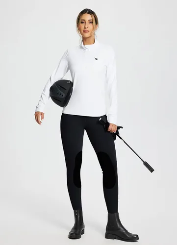 Vista 7 de baleaf Womens Winter Horse Riding Pants Fleece Breeches Leggings Negro