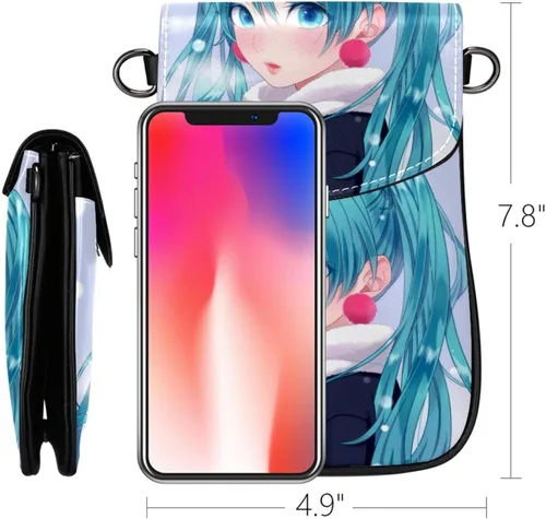 Vista 5 de Bolso cruzado pequeño Anime Girl para teléfono celular, cartera