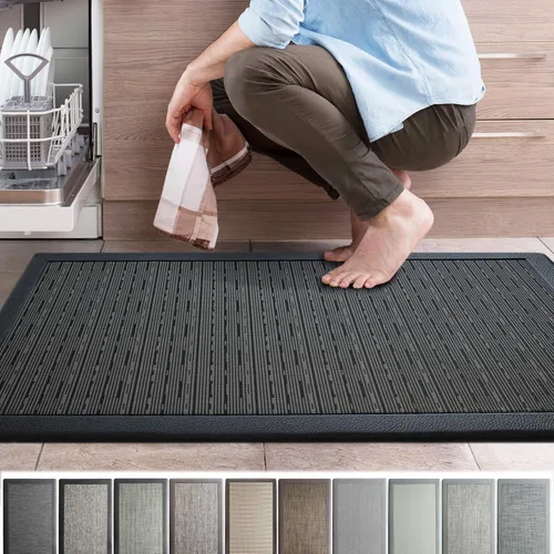 Vista 11 de iCustomRug Tapete ergonómico antifatiga, para estar cómodo de pie en la cocina, baño, estación de trabajo, tapete de espuma viscoelástica de 39 x 20