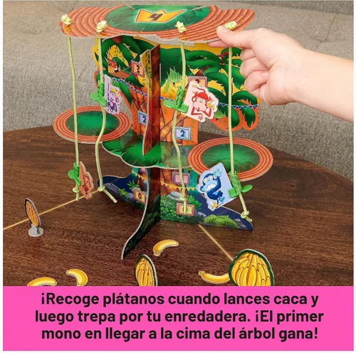 Vista 5 de Spin Master Games, Monkey See Monkey Poo, juego interactivo de mono para niños, incluye masa blanda perfumada de plátano, divertido juguete