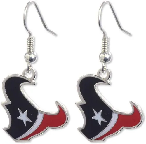 Vista 4 de aminco NFL - Aretes colgantes con logotipo de la NFL para mujer