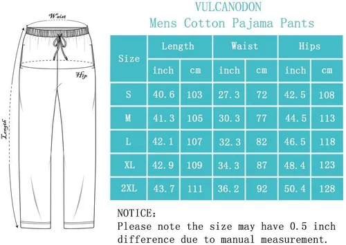 Vista 5 de Vulcanodon Pantalones de pijama de algodón para hombre, pantalones de dormir ligeros para hombre