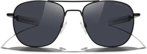 Vista 3 de MERRY'S Gafas de sol polarizadas militares clásicas cuadradas aviador para hombres o mujeres S8636