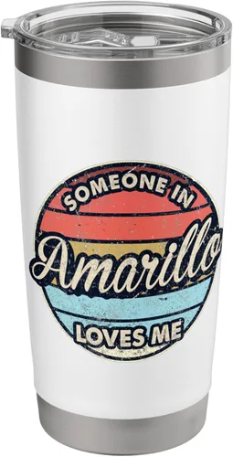Vista 8 de Someone In Amarillo Loves Me City US USA Stainless Steel Insulated Tumbler