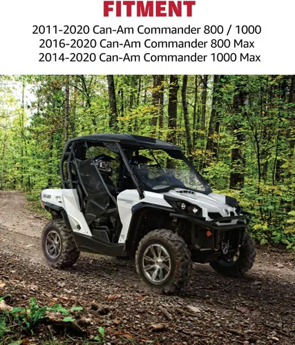 Vista 9 de A & UTV PRO Parabrisas delantero completo para Can Am Commander 800/1000 de 2011-2020 / Accesorios de ventana MAX, Parabrisas resistente